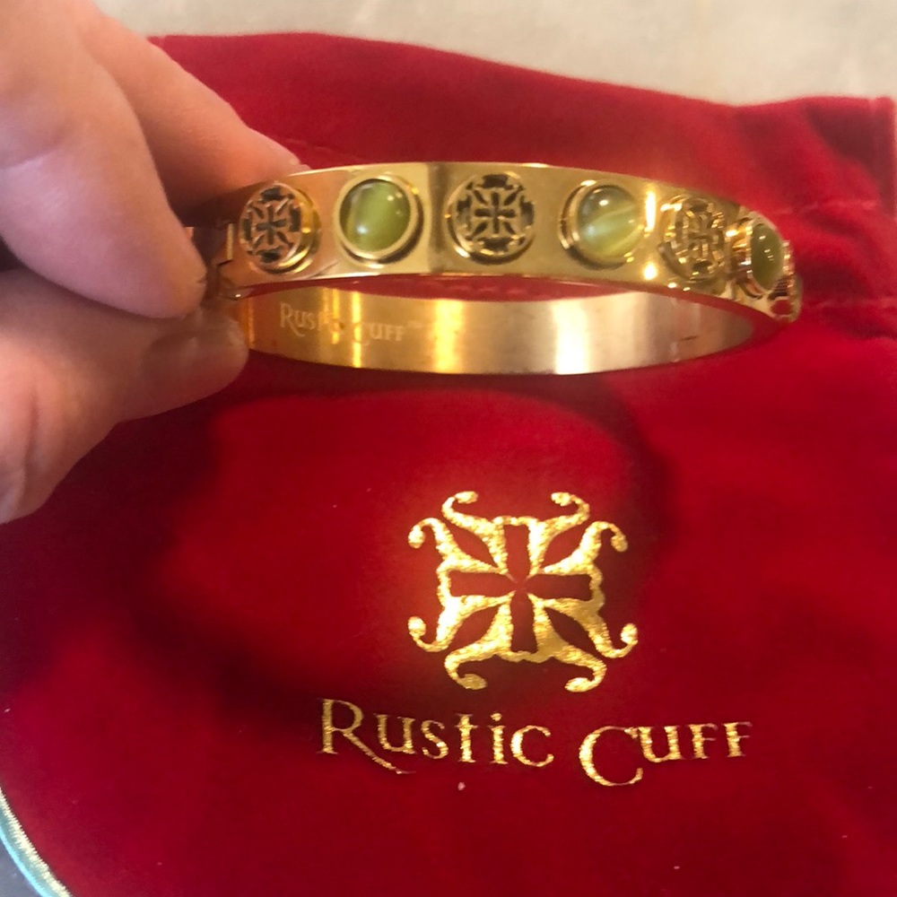Rustic Cuff gold bangle bracelet new in bag